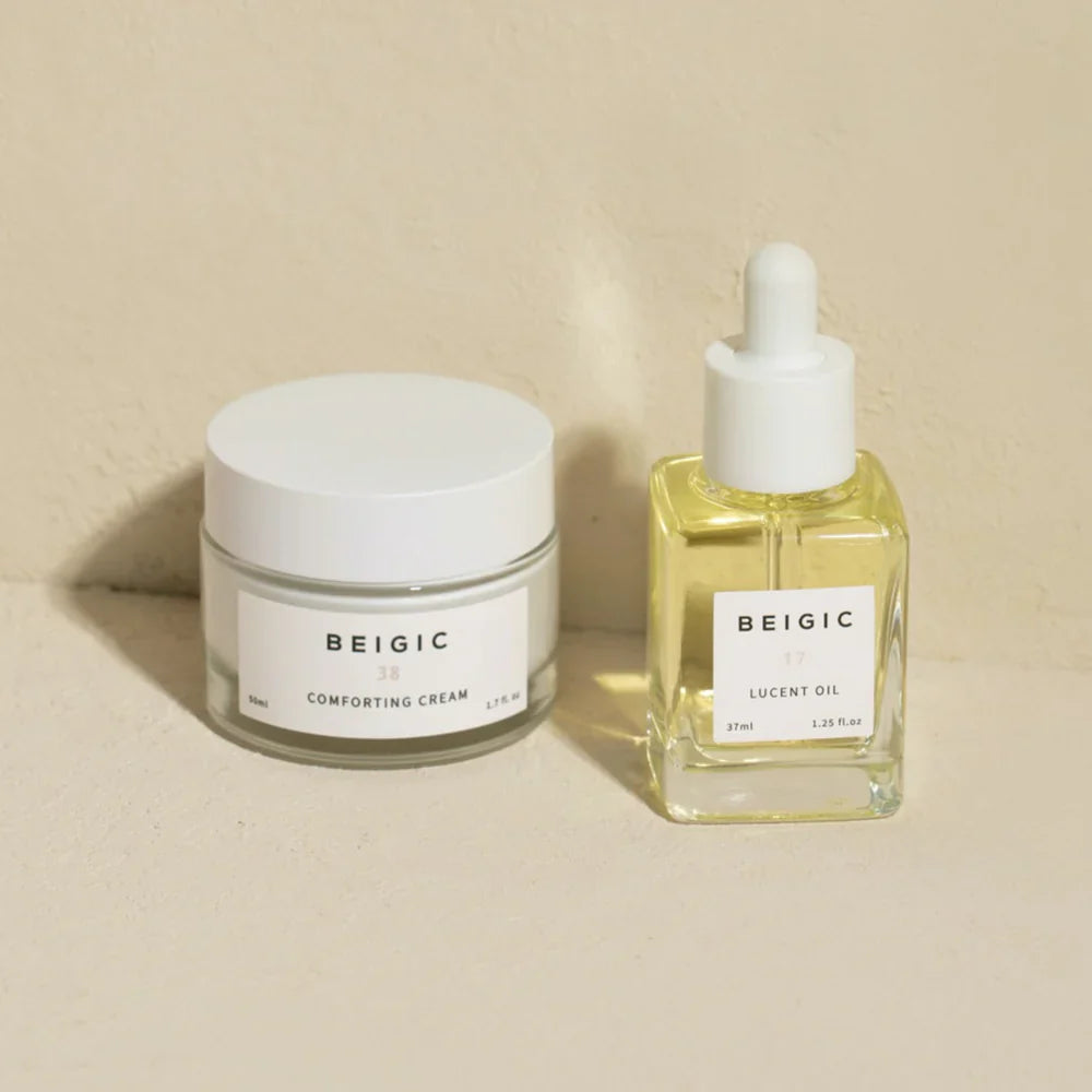 Rutina coreana hidratante con aceite facial y crema Beigic