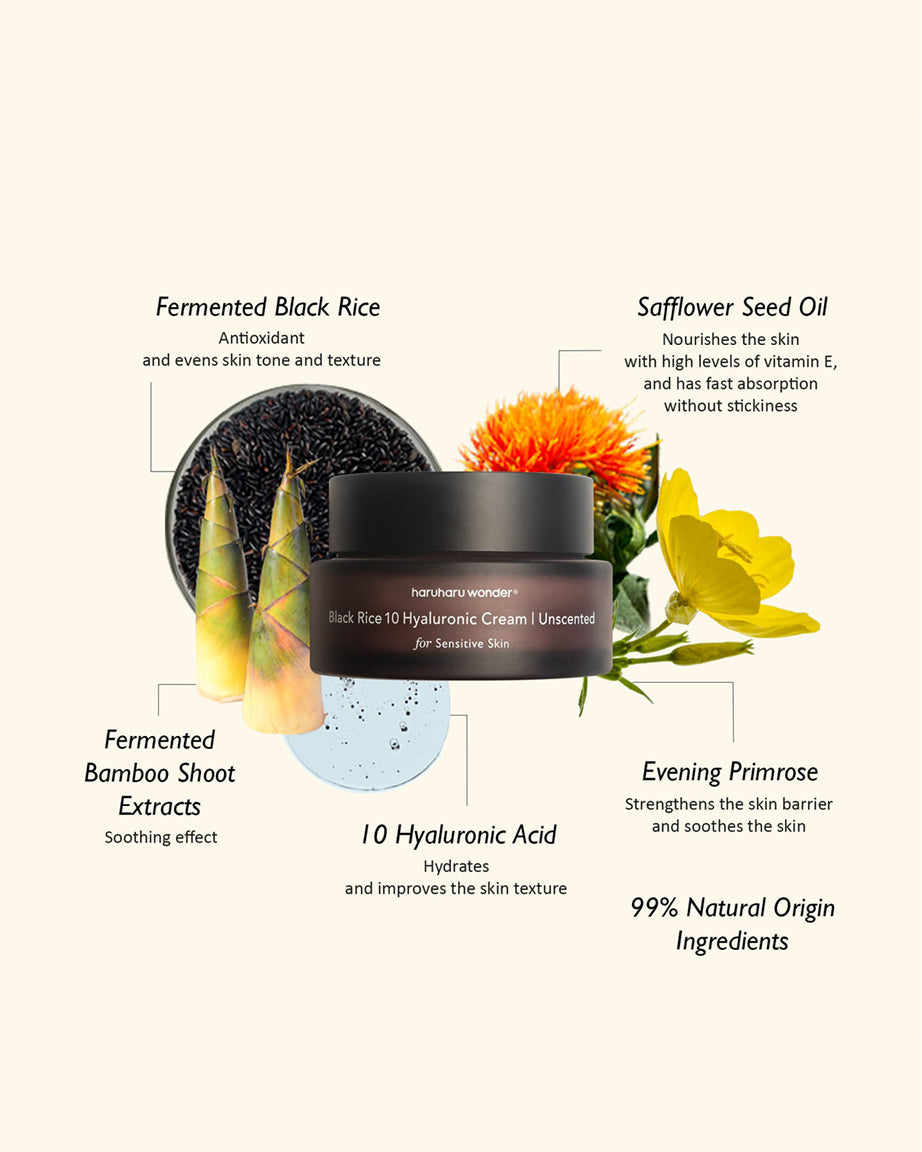 Crema coreana hidratante para piel sensible Haruharu Wonder